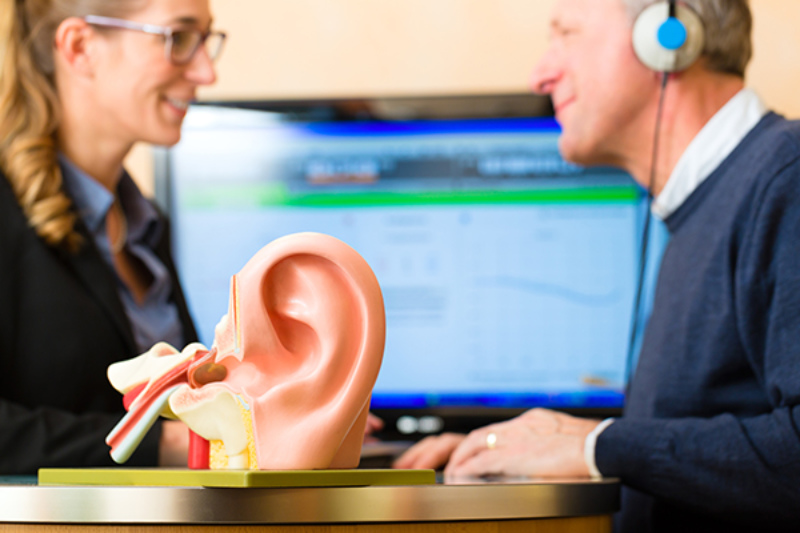 hearing test with audiologist