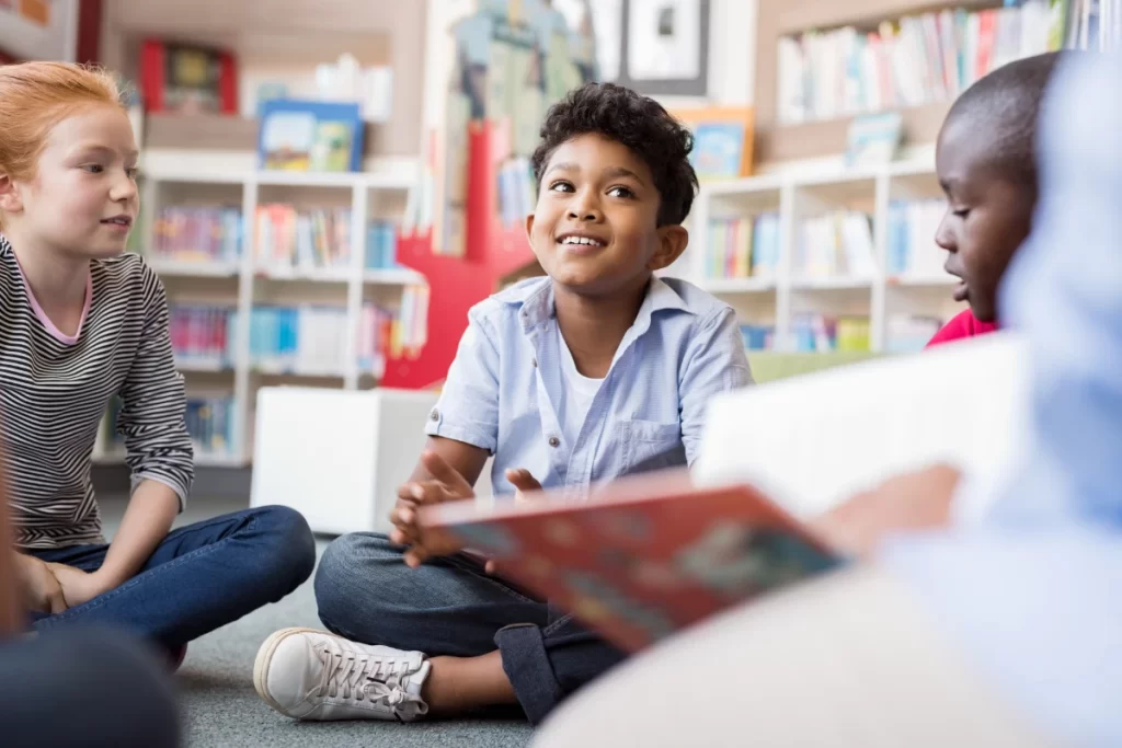 children listening and learning at school